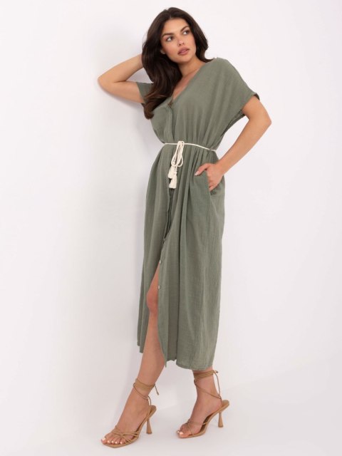 Sukienka TW-SK-BI-2022126.59 khaki M Sukienka TW-SK-BI-2022126.59 khaki M