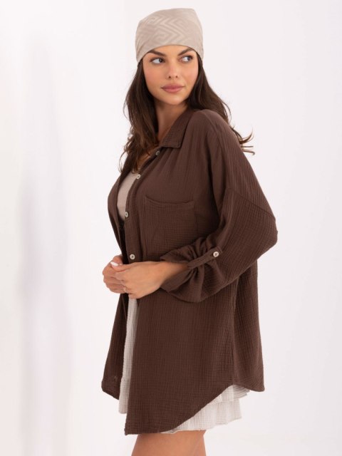 Koszula MO-KS-9368.98 ciemny brązowy Koszula MO-KS-9368.98 ciemny brązowy