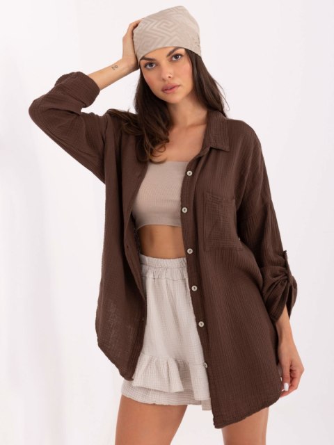 Koszula MO-KS-9368.98 ciemny brązowy Koszula MO-KS-9368.98 ciemny brązowy
