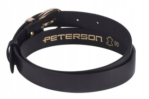 Elegancki skórzany pasek z owalną klamrą - Peterson Elegancki skórzany pasek z owalną klamrą - Peterson