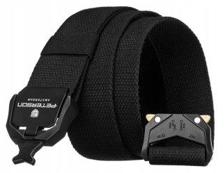 Pasek parciany męski Peterson z klamrą Quick Release QR czarny