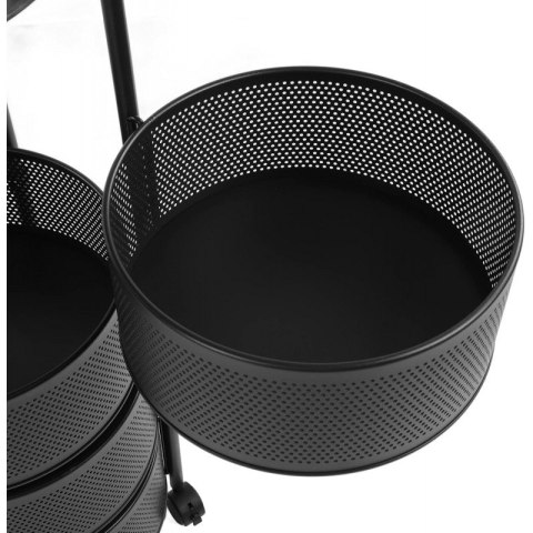 Pięciopoziomowy, obrotowy kosz na kółkach 33 x 90,5 cm, metalowy czarny SZ33 Pięciopoziomowy, obrotowy kosz na kółkach 33 x 90,5 cm, metalowy czarny SZ33