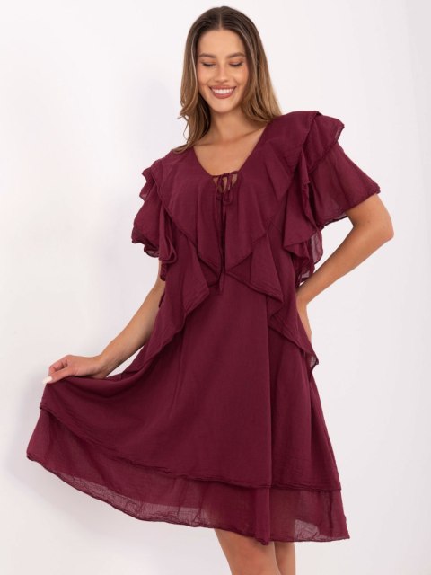Stylowa sukienka na lato w stylu boho – 100% bawełny, wiązany dekolt Stylowa sukienka na lato w stylu boho – 100% bawełny, wiązany dekolt