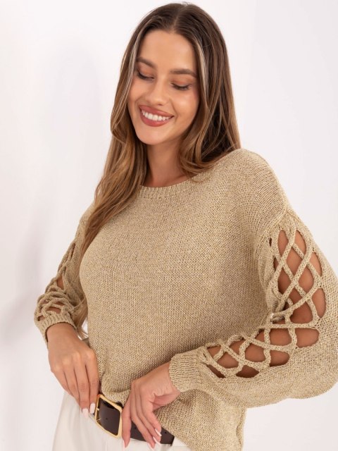 Sweter MI-SW-1606.96 złoty Sweter MI-SW-1606.96 złoty