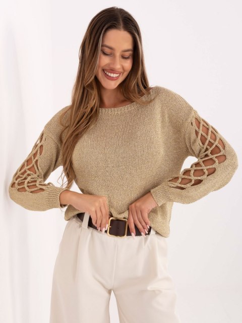 Sweter MI-SW-1606.96 złoty Sweter MI-SW-1606.96 złoty