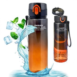 Butelka na wodę, bidon 560ML CASNO OMBRE czarny pomarańczowy BD52