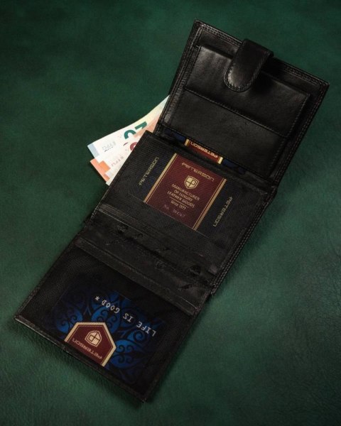Duży, skórzany portfel męski z systemem RFID - Peterson Duży, skórzany portfel męski z systemem RFID - Peterson