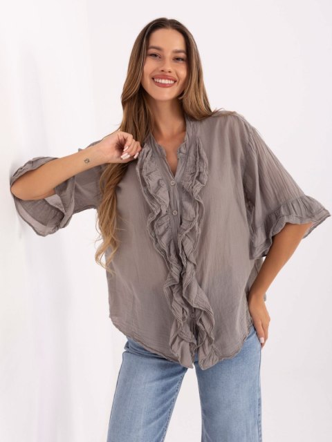 Koszula MI-KS-92224.95 ciemny bezowy Koszula MI-KS-92224.95 ciemny bezowy
