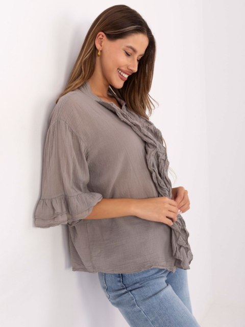 Koszula MI-KS-92224.95 ciemny bezowy Koszula MI-KS-92224.95 ciemny bezowy