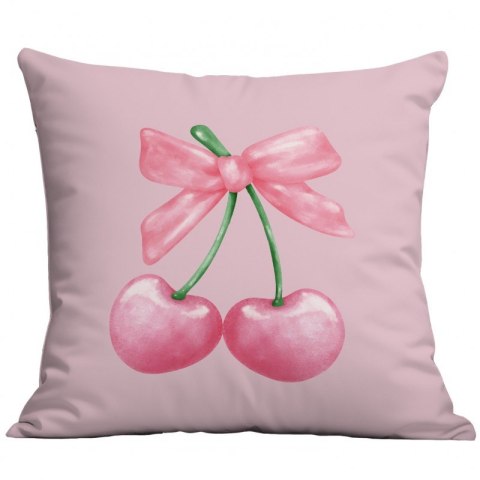 Lniana poszewka na poduszkę 45 x 45 cm KOKARDA różowa POD231 Lniana poszewka na poduszkę 45 x 45 cm KOKARDA różowa POD231
