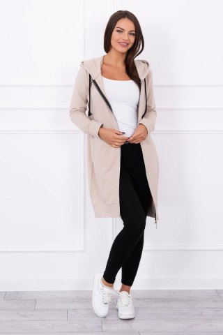 Bluza Sukienkowa z Kapturem Długa Beżowa | Stylowy Basic | Stylowy Wieszak