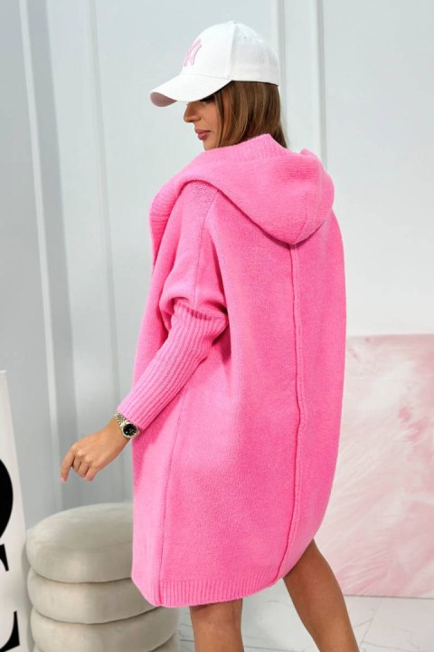 Sweter kardrigan z wełną typu nietoperz jasno różowy Sweter kardrigan z wełną typu nietoperz jasno różowy