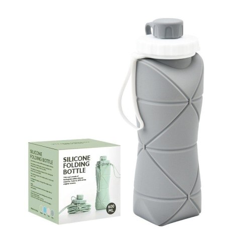 BUTELKA NA WODĘ BIDON mały składany silikonowy 600ml BD11SZ BUTELKA NA WODĘ BIDON mały składany silikonowy 600ml BD11SZ