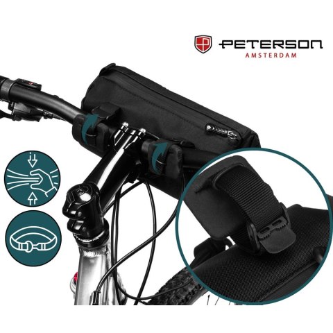 Czarna, wodoodporna sakwa rowerowa na kierownicę - Peterson Czarna, wodoodporna sakwa rowerowa na kierownicę - Peterson