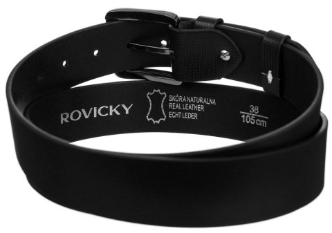 Pasek męski handmade ze skóry naturalnej licowej z subtelnym wzorem - Rovicky Pasek męski handmade ze skóry naturalnej licowej z subtelnym wzorem - Rovicky