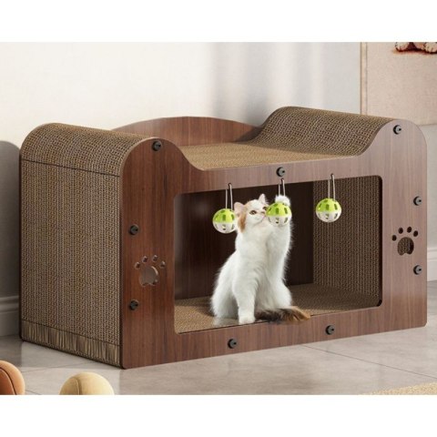 DOMEK DLA KOTA 2w1- legowisko, drapak z zabawką 47 x 22 x 27cm KOT25 DOMEK DLA KOTA 2w1- legowisko, drapak z zabawką 47 x 22 x 27cm KOT25
