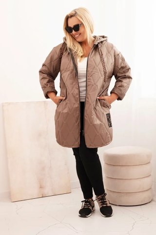 Pikowana kurtka damska Plus Size z kapturem HOPE fango - Stylowy Wieszak