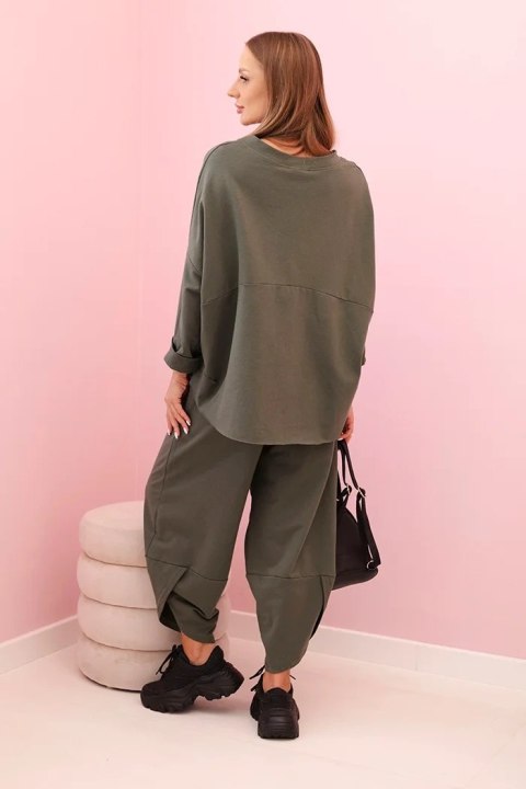 Komplet bawełniany bluza + spodnie khaki