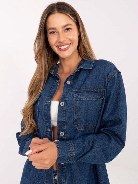 Koszula D80026BI11280M314 ciemny niebieski M