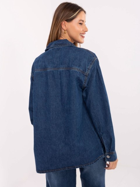 Koszula D80026BI11280M314 ciemny niebieski S