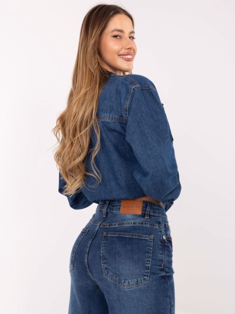 Spodnie D85083BI62544D295 ciemny niebieski XL