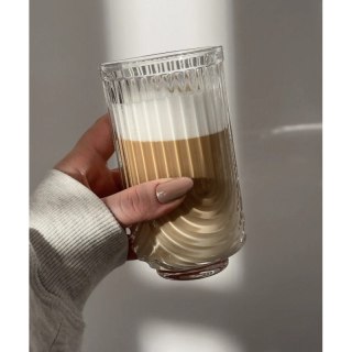 Szklanka ryflowana 420 ml z grubego szkła | SZK64