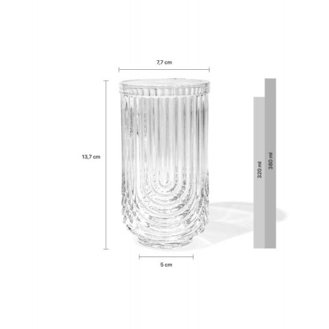 Szklanka ryflowana wysoka 420 ml grube szkło 1szt SZK64 Szklanka ryflowana wysoka 420 ml grube szkło 1szt SZK64