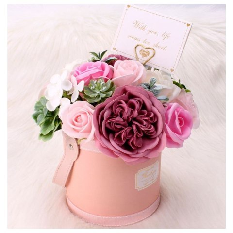 Flower box, bukiet zapachowych kwiatów mydlanych w pudełku BUK10R