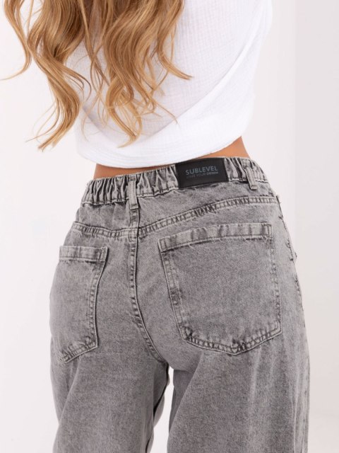Szare spodnie palazzo damskie jeansowe SUBLEVEL