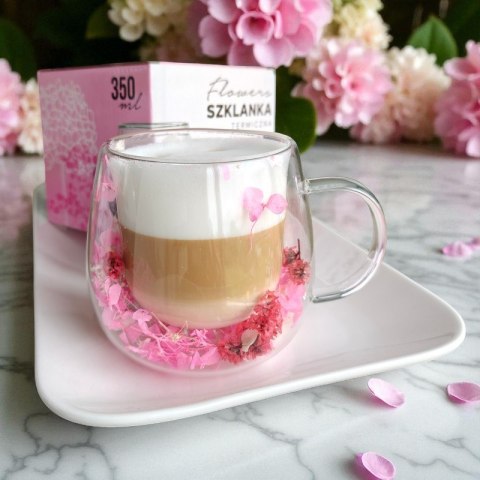 Szklanka z kwiatowym motywem w zestawie prezentowym – 350 ml Szklanka z kwiatowym motywem w zestawie prezentowym – 350 ml