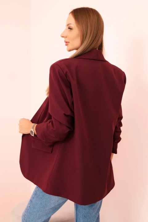 Elegancka marynarka damska bordo oversize – stylizacja casualowa