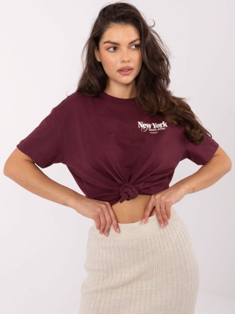 T-shirt D12022M02645R bordowy L