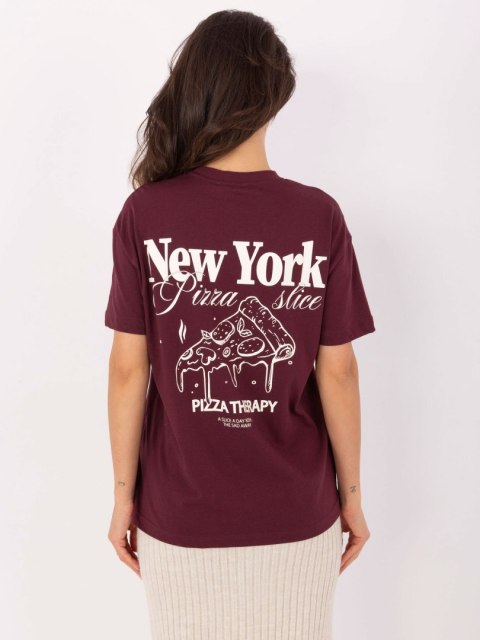 T-shirt D12022M02645R bordowy S