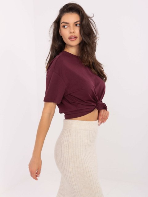 T-shirt D12022M02645R bordowy XS