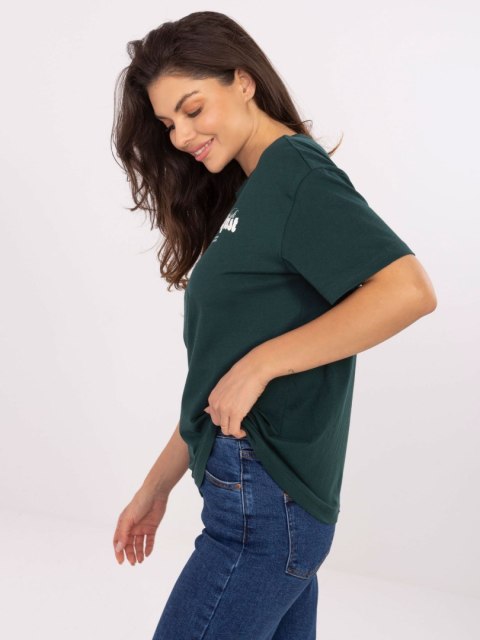 T-shirt D12022M02645R ciemny zielony L