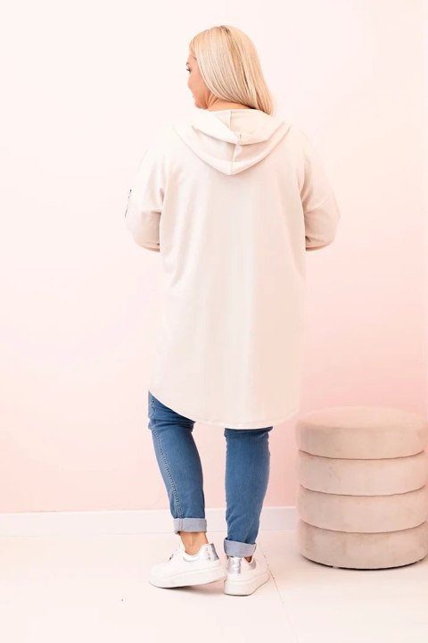 Stylowa bluza Plus Size z dłuższym tyłem i zamkiem