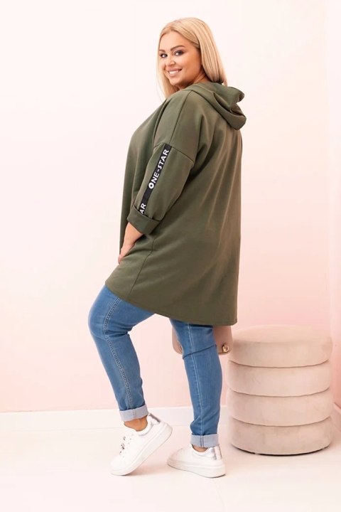 Bluza rozpinana khaki dla kobiet w większym rozmiarze – styl streetwear Bluza rozpinana khaki dla kobiet w większym rozmiarze – styl streetwear