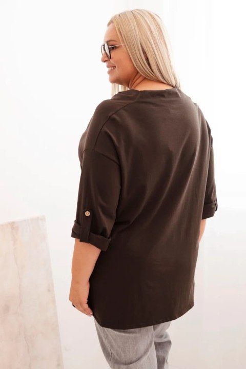 Stylowa bluzka z rękawem do podwinięcia – Plus Size Stylowa bluzka z rękawem do podwinięcia – Plus Size