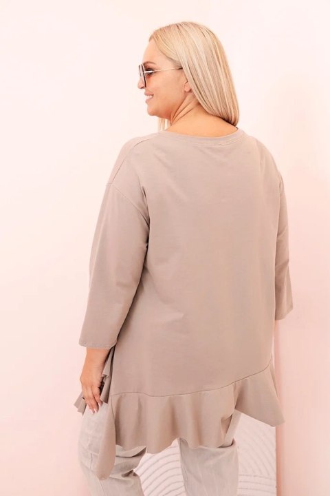 Bluzka fango z bawełny dla kobiet Plus Size – lekka, wygodna, kobieca. Bluzka fango z bawełny dla kobiet Plus Size – lekka, wygodna, kobieca.