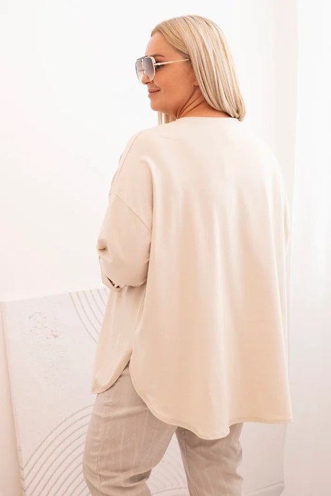 Casualowa bluzka z rękawem 3/4 Plus Size Casualowa bluzka z rękawem 3/4 Plus Size