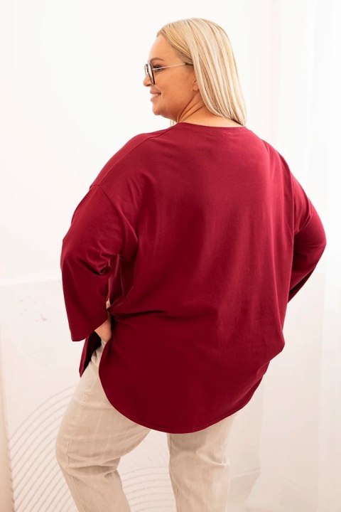 Stylowa bluzka Plus Size w kolorze bordowym