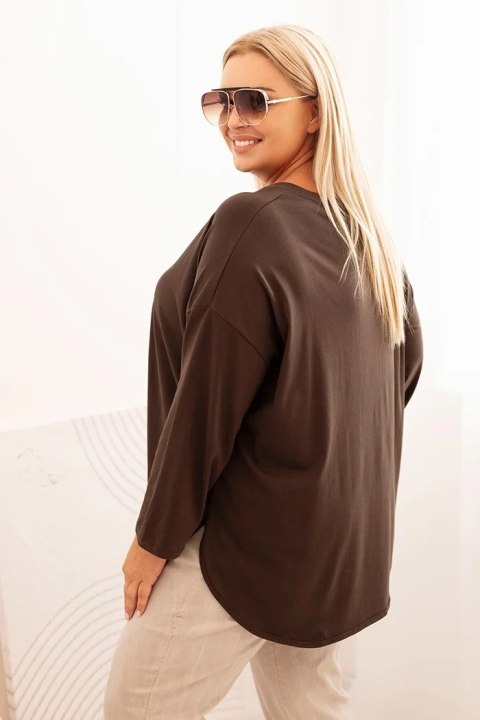 Casualowa bluzka Plus Size z dekoltem półokrągłym Casualowa bluzka Plus Size z dekoltem półokrągłym