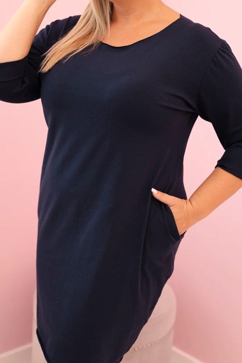 Casualowa sukienka granatowa Plus Size