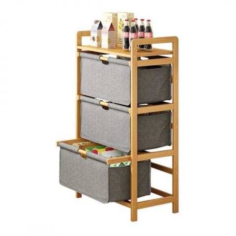 Bambusowy regał, szafka z materiałowymi szufladami 32 x 45 x 96cm SZ43 Bambusowy regał, szafka z materiałowymi szufladami 32 x 45 x 96cm SZ43
