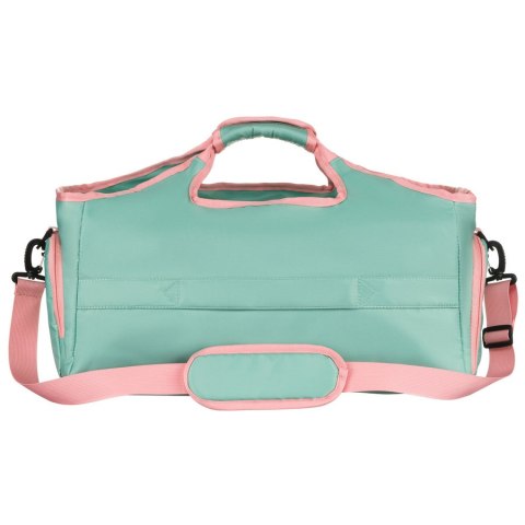 Miętowo-różowa, weekendowa torba podróżna z komorą termiczną na obuwie - Peterson