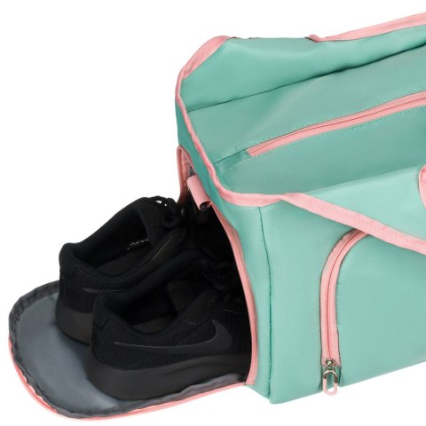 Miętowo-różowa, weekendowa torba podróżna z komorą termiczną na obuwie - Peterson