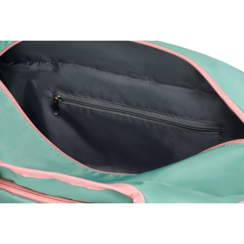 Miętowo-różowa, weekendowa torba podróżna z komorą termiczną na obuwie - Peterson