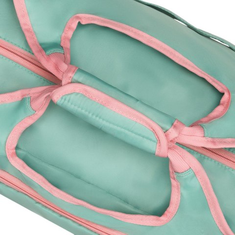 Miętowo-różowa, weekendowa torba podróżna z komorą termiczną na obuwie - Peterson