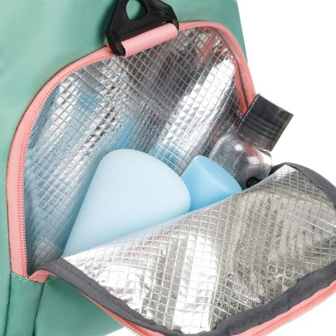 Miętowo-różowa, weekendowa torba podróżna z komorą termiczną na obuwie - Peterson