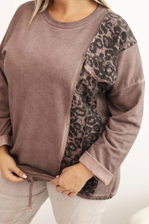 Bluza damska Plus Size brązowa – włoska produkcja